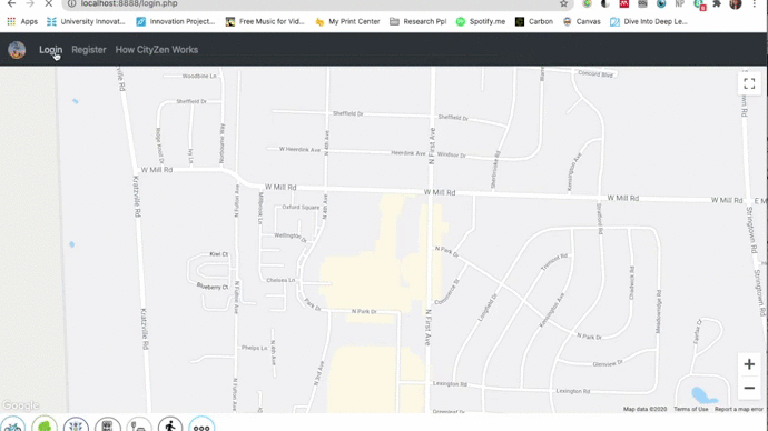 Screenshot of the CityZen interactive visualization